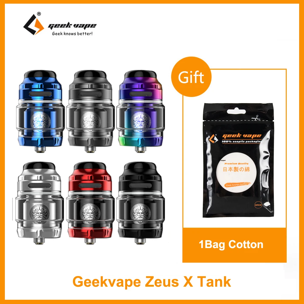 Free Gift Cotton Vape Tank Original GeekVape Zeus X RTA Tank Atomizer 4.5ml Capacity For Electronic Cigarette Mod
Free Gift Cotton Vape Tank Original GeekVape Zeus X RTA Tank Atomizer 4.5ml Capacity For Electronic Cigarette Mod