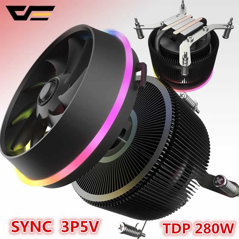 Aigo CPU Cooler 5V TDP 280W 4pin LED PWM RGB Fan Radiator Cooler Motherboard Sync Control Cooling for intel AM3/AM4/2011/LGA
Aigo CPU Cooler 5V TDP 280W 4pin LED PWM RGB Fan Radiator Cooler Motherboard Sync Control Cooling for intel AM3/AM4/2011/LGA