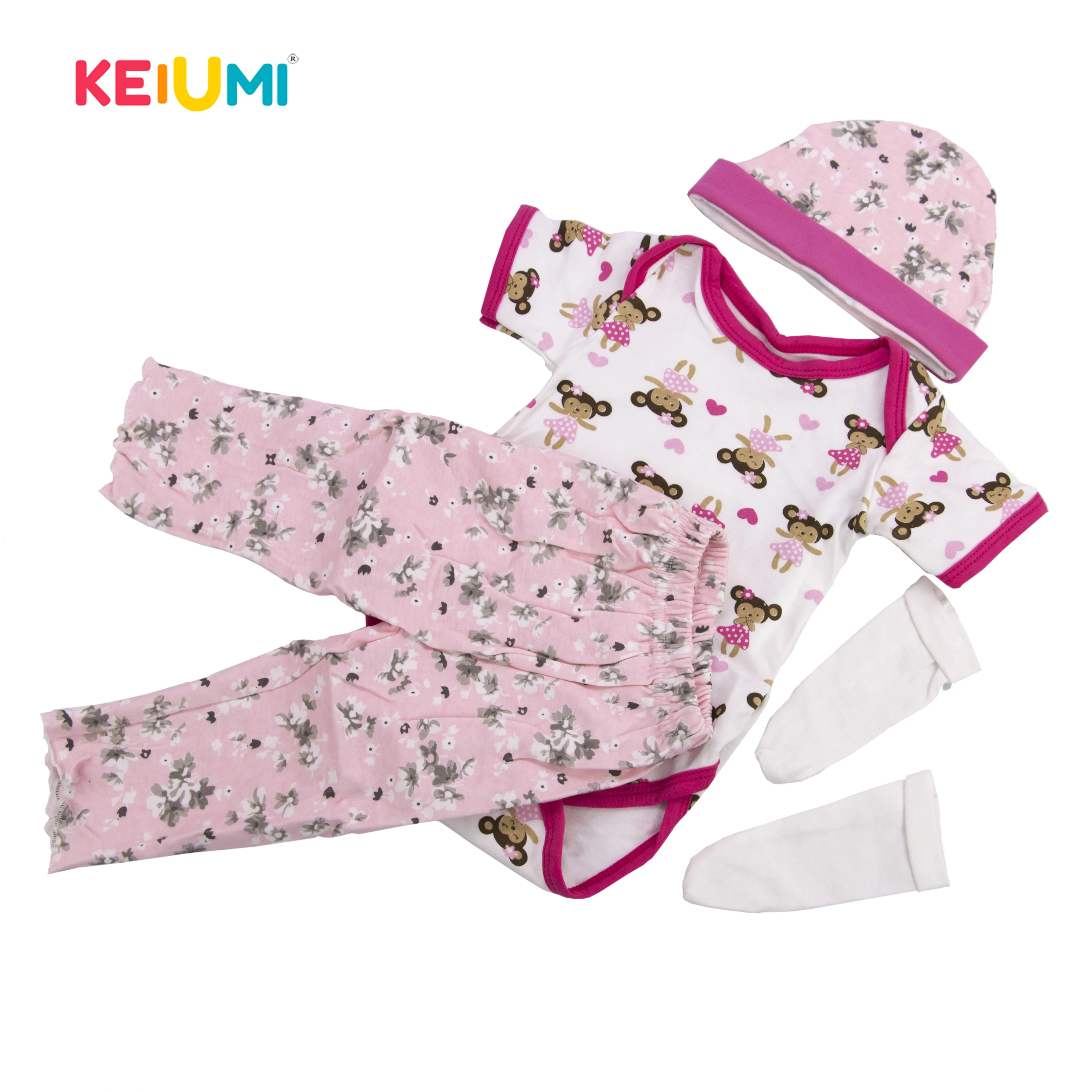Новая модная одежда для куклы реборн 22-23 дюйма розовый костюм аксессуары кукол