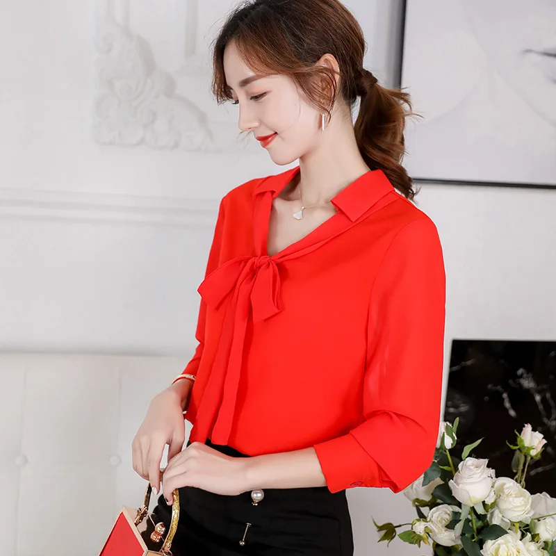 Fashion Korean Casual Blouse Spring 2019 New Long Sleeve Shirt Bow Lace Up Women Clothes Streetwear Slim Shirt Ladies Tops White
Fashion Korean Casual Blouse Spring 2019 New Long Sleeve Shirt Bow Lace Up Women Clothes Streetwear Slim Shirt Ladies Tops White