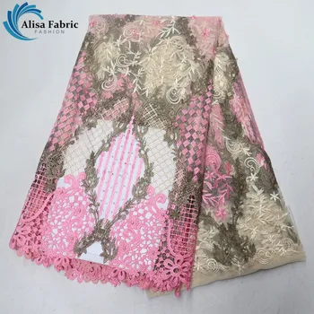 Lovely Pink Embroidered African Net Lace With Stones 5 Yards/Piece Beaded Lace French Mesh Lace For Wedding Bridal Dress 2019
Lovely Pink Embroidered African Net Lace With Stones 5 Yards/Piece Beaded Lace French Mesh Lace For Wedding Bridal Dress 2019