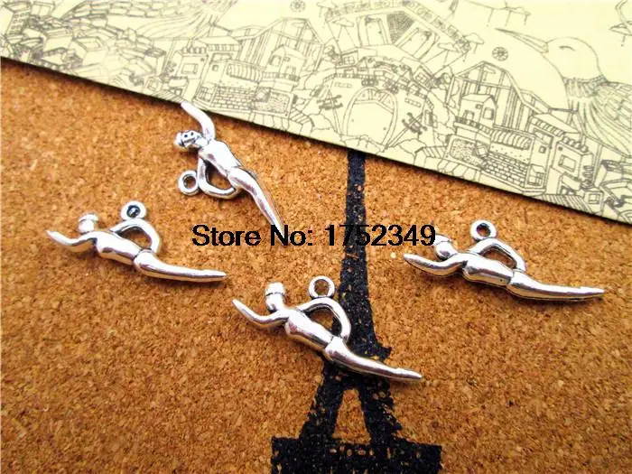 20pcs--Swimming Charms, Antique Tibetan Silver 3D Swimmer charm pendants, Sports charms 30x11mm
20pcs--Swimming Charms, Antique Tibetan Silver 3D Swimmer charm pendants, Sports charms 30x11mm