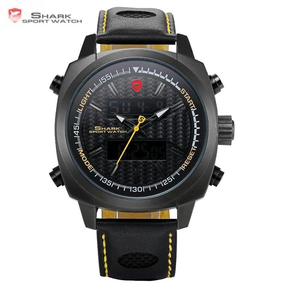 Silvertip Shark Sport Watches Brand Full Black Digital Backlight Date Alarm Chronograph Quartz Leather Strap Mens Watches /SH494
Silvertip Shark Sport Watches Brand Full Black Digital Backlight Date Alarm Chronograph Quartz Leather Strap Mens Watches /SH494