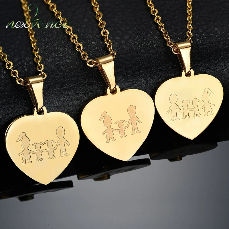 Nextvance Stainless Steel Love Heart Necklace Parent Boy Girl Children Necklaces for Mum Colgantes Mujer Moda
Nextvance Stainless Steel Love Heart Necklace Parent Boy Girl Children Necklaces for Mum Colgantes Mujer Moda