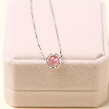 High quality natural semi-precious stone strawberry crystal 925 sterling silver simple necklace round circle hollow pendant
High quality natural semi-precious stone strawberry crystal 925 sterling silver simple necklace round circle hollow pendant