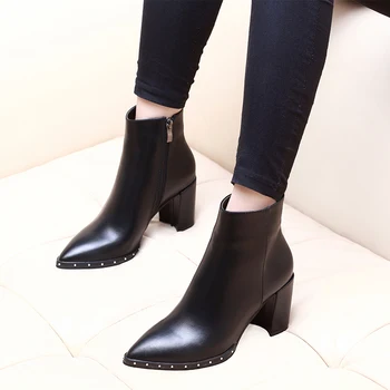 Big Size Chelsea Boots Pointed Toe Ankle Short Boots Woman High Thick Heels Martin Boots Brand British Style Shoes CH-A0104
Big Size Chelsea Boots Pointed Toe Ankle Short Boots Woman High Thick Heels Martin Boots Brand British Style Shoes CH-A0104