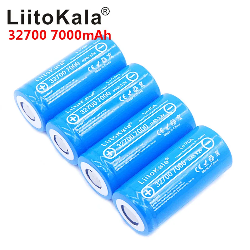 4 pcs LiitoKala 3.2 V 32700 6500 mAh Battery LiFePO4 35A 55A High Power Continuous Discharge Battery 32700 7000
4 pcs LiitoKala 3.2 V 32700 6500 mAh Battery LiFePO4 35A 55A High Power Continuous Discharge Battery 32700 7000