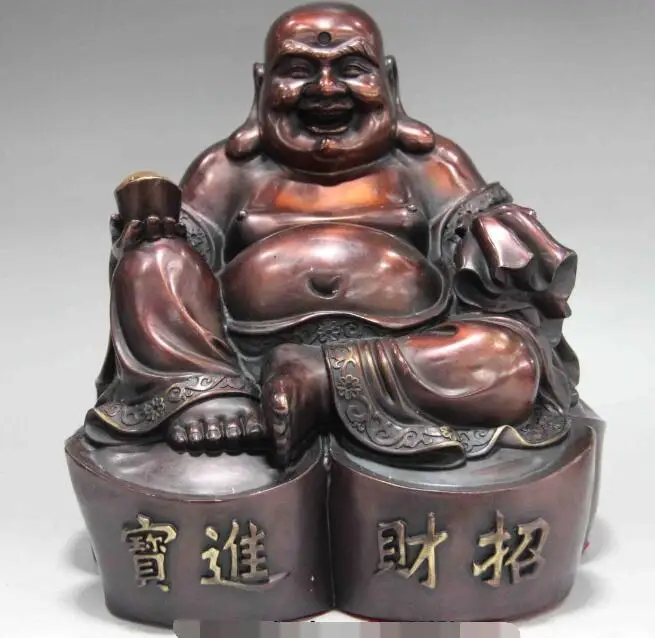 S02492 10 China Folk Red Copper Bronze Lucky Wealth YuanBaoRohan Monk Statue B0403
S02492 10 China Folk Red Copper Bronze Lucky Wealth YuanBaoRohan Monk Statue B0403
