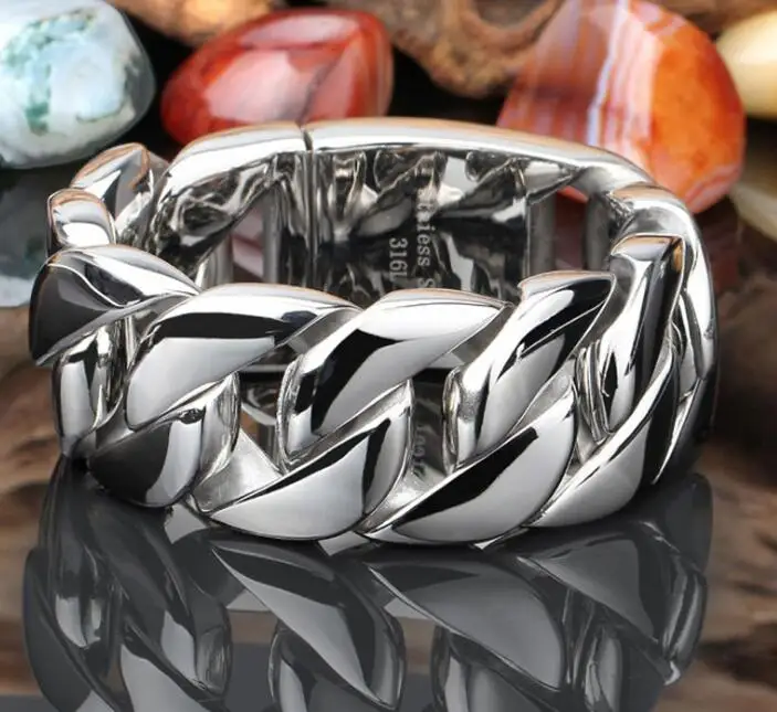 20/26/31MM 316L Stainless Steel Curb Cuban Bracelet Huge Heavy Silver Tone Chain Wholesale Jewelry Mens Boys Bracelet
20/26/31MM 316L Stainless Steel Curb Cuban Bracelet Huge Heavy Silver Tone Chain Wholesale Jewelry Mens Boys Bracelet