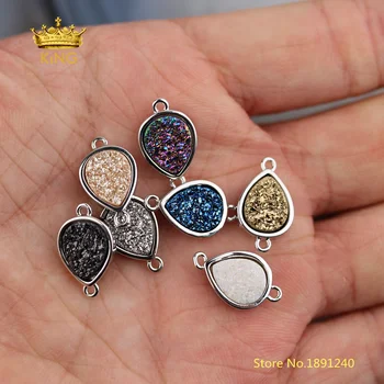10pcs Flat Teardrop Druzy Small Connectors Bulk,Random Titanium Drusy Agates Plated Silvery Copper Charm Link Bracelet DSS153
10pcs Flat Teardrop Druzy Small Connectors Bulk,Random Titanium Drusy Agates Plated Silvery Copper Charm Link Bracelet DSS153