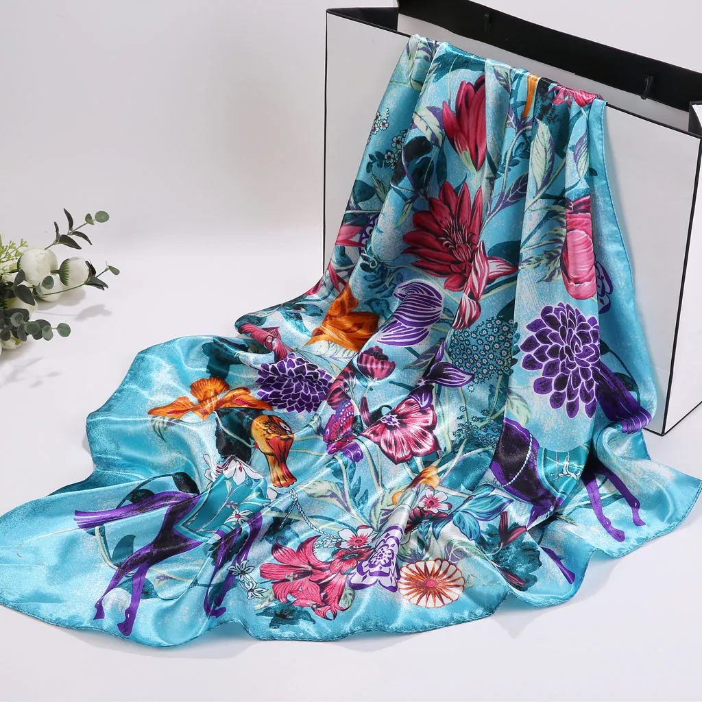Satin Women Scarves Square Neck Tie Head Wraps Square Scarf Shawls Silk Floral Printed Elegant Neckerchief 90x90cm Poncho @YL
Satin Women Scarves Square Neck Tie Head Wraps Square Scarf Shawls Silk Floral Printed Elegant Neckerchief 90x90cm Poncho @YL