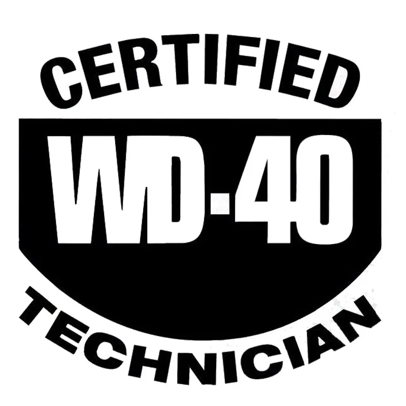 14.3cm*13.7cm Personality WD40 Technician Certified Text Vinyl Car Stickers Accessories C5-1967
14.3cm*13.7cm Personality WD40 Technician Certified Text Vinyl Car Stickers Accessories C5-1967