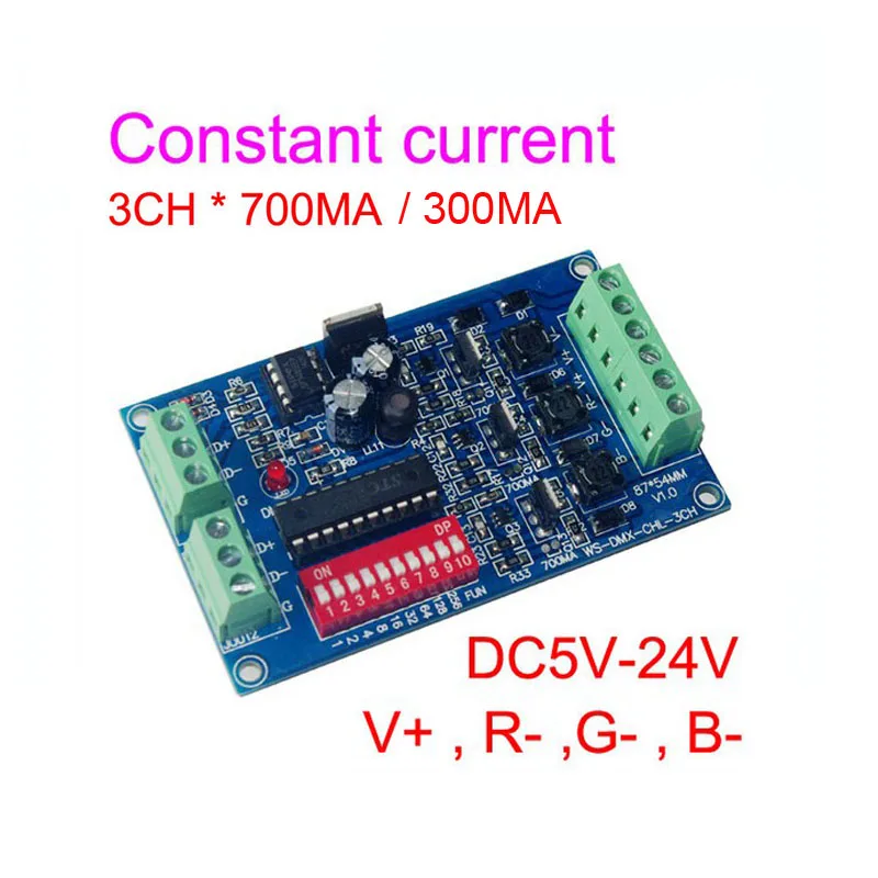 1X постоянный ток RGB dmx512 Контроллер DC5-24V вход 700mA/300mA выход 3CH DMX512 декодер Бесплатная доставка
1X постоянный ток RGB dmx512 Контроллер DC5-24V вход 700mA/300mA выход 3CH DMX512 декодер Бесплатная доставка