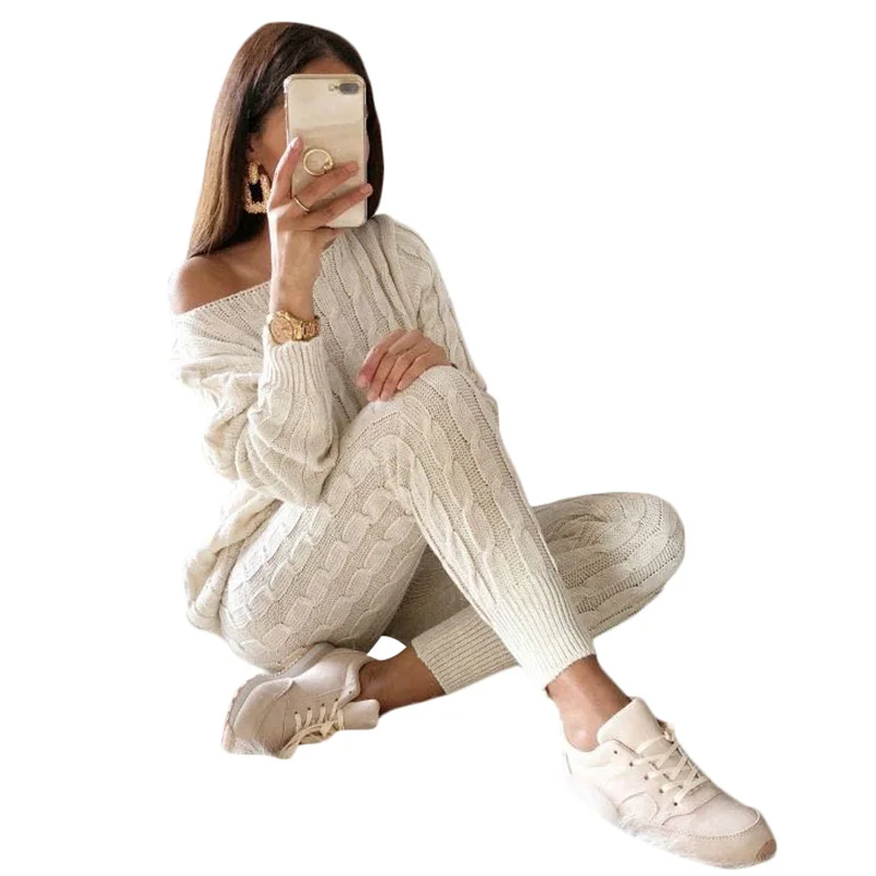 XXXL Plus Size Long Sleeve Sweater Top and pant 2 pieces Suits Women Two Piece Set Cable Knitted Tracksuit female Pantsuit 2019
XXXL Plus Size Long Sleeve Sweater Top and pant 2 pieces Suits Women Two Piece Set Cable Knitted Tracksuit female Pantsuit 2019