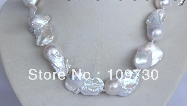 Jewelry 0012284 stunning big 35mm baroque white keshi reborn freshwater pearl necklace
Jewelry 0012284 stunning big 35mm baroque white keshi reborn freshwater pearl necklace