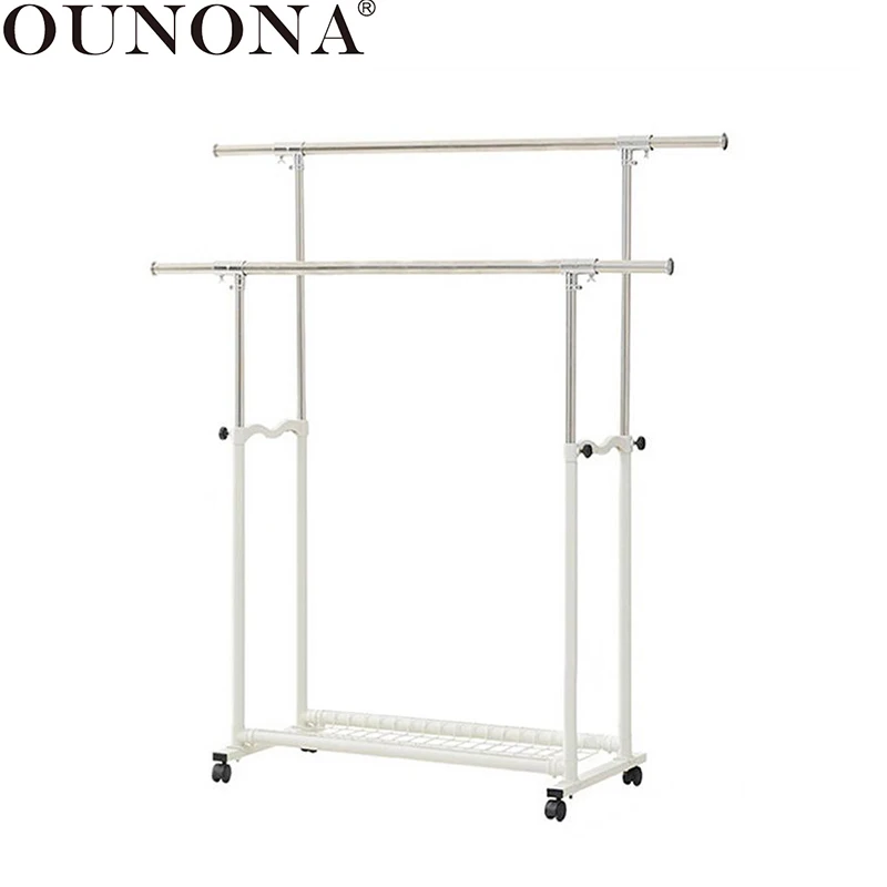 OUNONA Multi-function Retractable Rolling Rails Home Clothes Garment Rack Stand Clothes Laundry Hanger with Wheels
OUNONA Multi-function Retractable Rolling Rails Home Clothes Garment Rack Stand Clothes Laundry Hanger with Wheels
