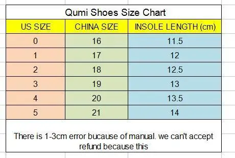 baby shoe size chart us