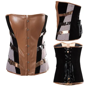 ARRIVAL Sexy Women Brown Leather Steampunk Overbust Corset Women Waist Corselet Cincher Top
ARRIVAL Sexy Women Brown Leather Steampunk Overbust Corset Women Waist Corselet Cincher Top