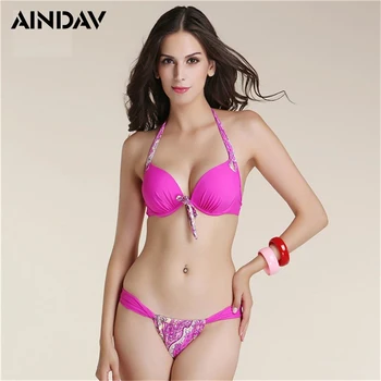 New Women Sexy Strappy Bikini Floral Print Swimsuit Halter Swimwear CloseUp Tiny Bikini Braizilian Bikini B383
New Women Sexy Strappy Bikini Floral Print Swimsuit Halter Swimwear CloseUp Tiny Bikini Braizilian Bikini B383