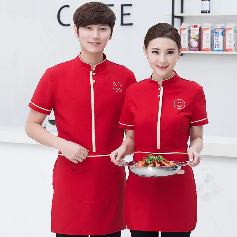Chef Uniform Western Restaurant Waiter Work Wear Short Sleeved Overalls Female Star Hotel Restaurant Waitress Uniform with Apron
Chef Uniform Western Restaurant Waiter Work Wear Short Sleeved Overalls Female Star Hotel Restaurant Waitress Uniform with Apron
