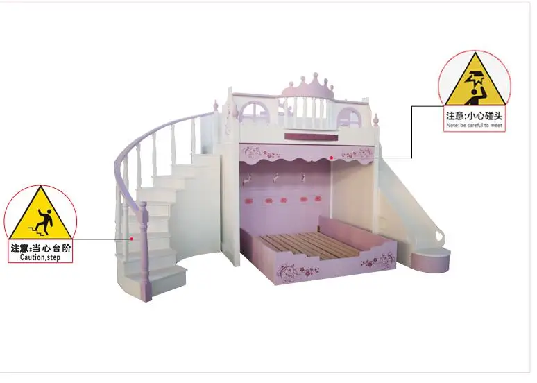 Cama para niños, cama de Castillo de princesa, juego de muebles de