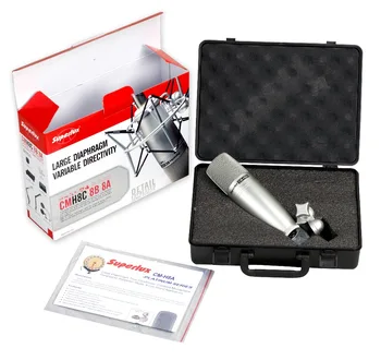 Superlux CM-H8A professional recording microphone Large diaphragm condenser microphone with case package
Superlux CM-H8A professional recording microphone Large diaphragm condenser microphone with case package