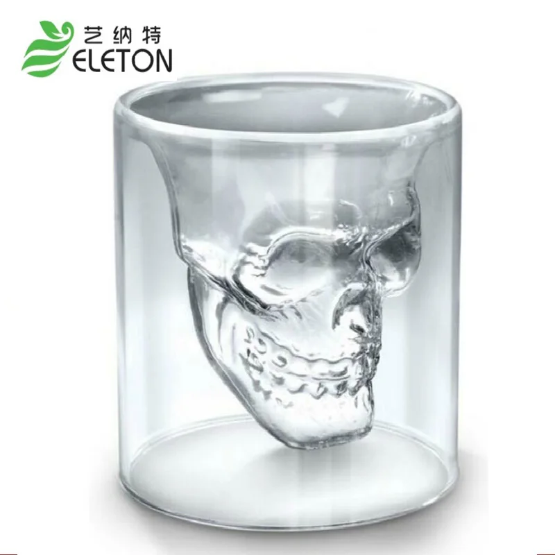 Image Skull Glass New Special Transparent Crystal Skull Head Shot Glass Cup For Whiskey Wine Vodka Home Drinking Ware Man Gift Cup