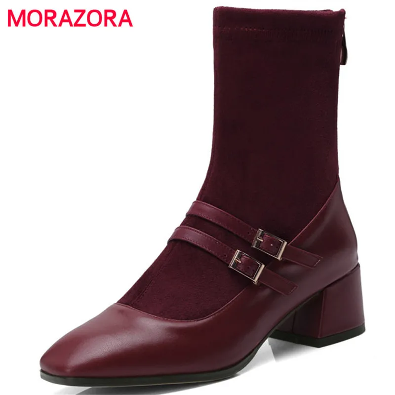 MORAZORA 2018 new fashion autumn winter square toe women boots comfortable genuine leather boots high heel buckle ankle boots
MORAZORA 2018 new fashion autumn winter square toe women boots comfortable genuine leather boots high heel buckle ankle boots