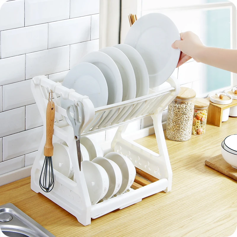 Plastic Double-layer Dish Drainer Rack Kitchen Accessories Organizer Plate Storage Rack Thick Cutlery Drying Rack
Plastic Double-layer Dish Drainer Rack Kitchen Accessories Organizer Plate Storage Rack Thick Cutlery Drying Rack