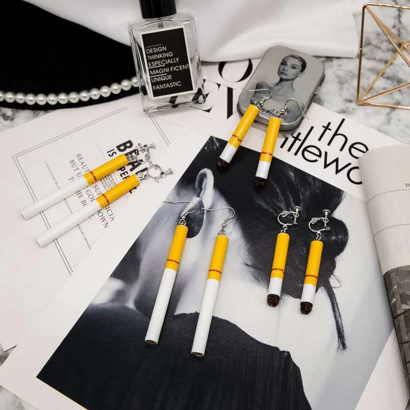 SHUANGR Fashion Woman Dangle Earrings Cigarette Butts Earrings Restoring Ancient Ways Girl Earring for Women
SHUANGR Fashion Woman Dangle Earrings Cigarette Butts Earrings Restoring Ancient Ways Girl Earring for Women