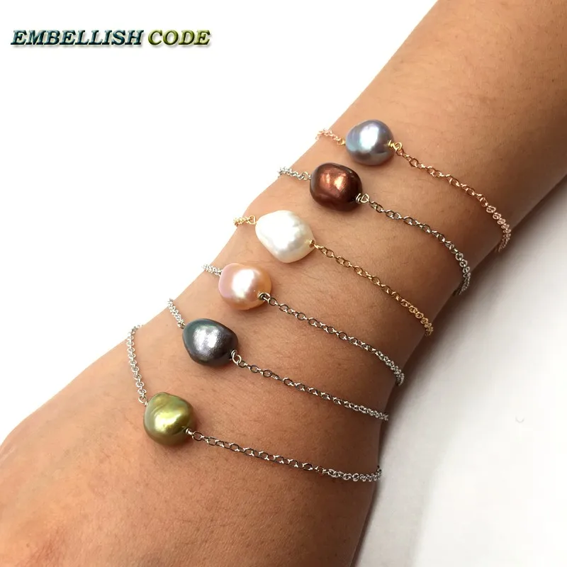 Hot selling simple Anklet bracelet Peacock blue white peach grey brown green color baroque pearl golden chain natural pearls
Hot selling simple Anklet bracelet Peacock blue white peach grey brown green color baroque pearl golden chain natural pearls