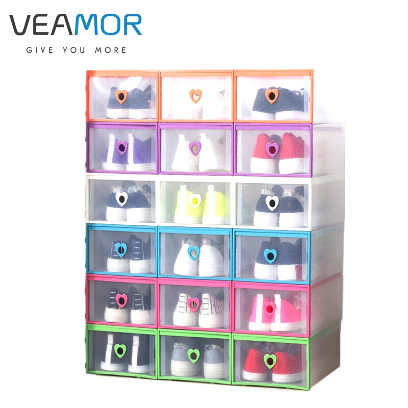 VEAMOR 4pc Women 's Drawer - style Transparent Shoe Box Thickened Plastic Boxes Shaped Heart -Type Shoe Storage Boxes B1142
VEAMOR 4pc Women 's Drawer - style Transparent Shoe Box Thickened Plastic Boxes Shaped Heart -Type Shoe Storage Boxes B1142