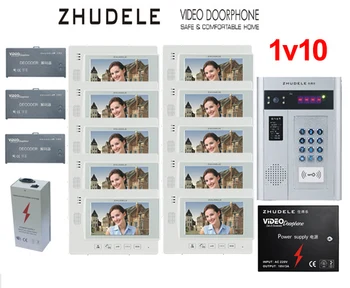 ZHUDELE Building Home security intercom system 10 Units Apartment Video Door Phone Bell Intercom System 7" TFT monitor IN STOCK
ZHUDELE Building Home security intercom system 10 Units Apartment Video Door Phone Bell Intercom System 7" TFT monitor IN STOCK