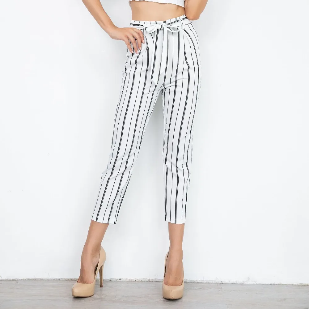 women summer paperbag pants 2019 casual striped pencil pants high waist trousers plus size fashion ladies pants bottoms 81788
women summer paperbag pants 2019 casual striped pencil pants high waist trousers plus size fashion ladies pants bottoms 81788