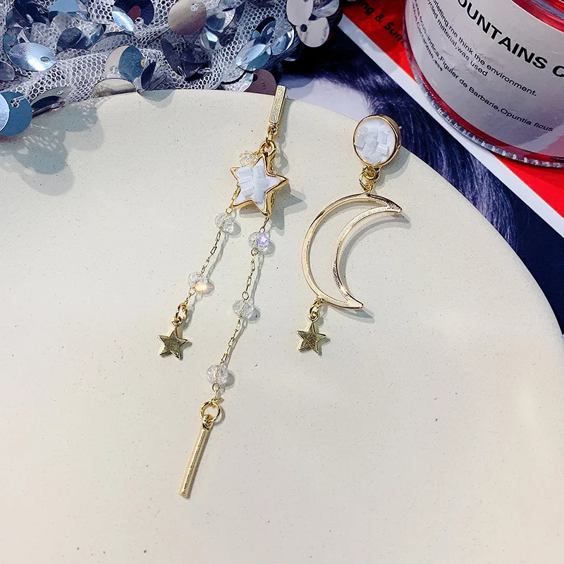 2019 New Arrival Metal Trendy Star Women Dangle Earrings Korean Asymmetric Moon Simple Long Tassel Earrings Female Jewelry
2019 New Arrival Metal Trendy Star Women Dangle Earrings Korean Asymmetric Moon Simple Long Tassel Earrings Female Jewelry