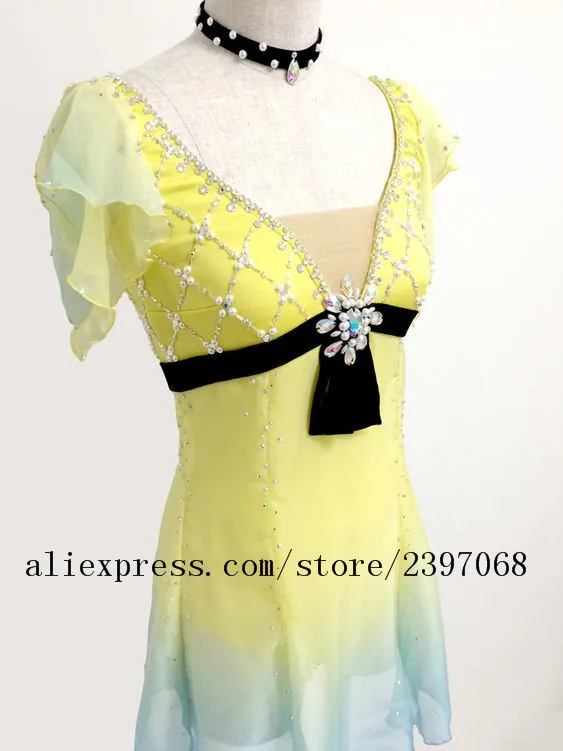 Платья для катания на коньках желтые платья для соревнований для девочек платья для катания на коньках из спандекса с кристаллами на заказ Бесплатная доставка B30 
Платья для катания на коньках желтые платья для соревнований для девочек платья для катания на коньках из спандекса с кристаллами на заказ Бесплатная доставка B30