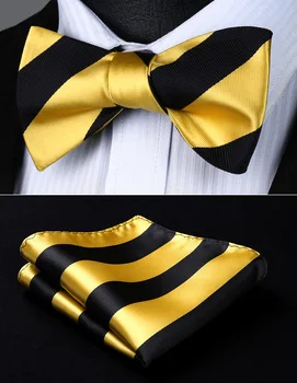 BS904YS Yellow Black Stripe Bowtie Men Silk Self Bow Tie handkerchief set Party Pocket Square Classic Wedding
BS904YS Yellow Black Stripe Bowtie Men Silk Self Bow Tie handkerchief set Party Pocket Square Classic Wedding