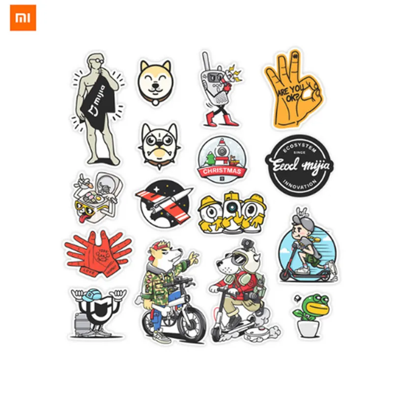 Original xiaomi mijia PVC Waterproof stickers Removable Adhesive Sticker Creative Cartoon for Laptop ipad 16pcs/set
Original xiaomi mijia PVC Waterproof stickers Removable Adhesive Sticker Creative Cartoon for Laptop ipad 16pcs/set