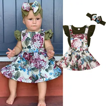 Newborn Girls Dress Ruffle Tops Romper Floral Overall Dress Fly Sleeve Tutu Princess Sundress Outfits Set Clothes
Newborn Girls Dress Ruffle Tops Romper Floral Overall Dress Fly Sleeve Tutu Princess Sundress Outfits Set Clothes