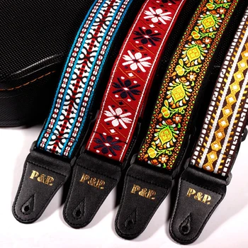 6PCS Adjustable Vintage Flowers Stripes Acoustic Electric Guitar Strap Belt Cotton Woven Embroidery Fabrics Leather Ends Strap
6PCS Adjustable Vintage Flowers Stripes Acoustic Electric Guitar Strap Belt Cotton Woven Embroidery Fabrics Leather Ends Strap