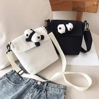 Simple Casual Canvas Bags Cute Panda Shoulder Packs Women Men Crossbody Messenger Bags Female Leisure Large Square Shoulder Bags
Simple Casual Canvas Bags Cute Panda Shoulder Packs Women Men Crossbody Messenger Bags Female Leisure Large Square Shoulder Bags
