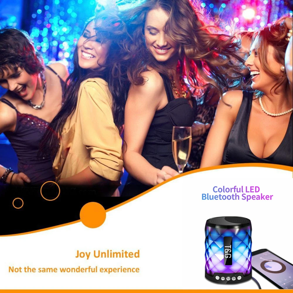 TG Colorful Led Bluetooth Speaker Portable Outdoor Bass Loudspeaker Wireless Mini Column Support TF card FM Stereo Hi-Fi Boxes
TG Colorful Led Bluetooth Speaker Portable Outdoor Bass Loudspeaker Wireless Mini Column Support TF card FM Stereo Hi-Fi Boxes