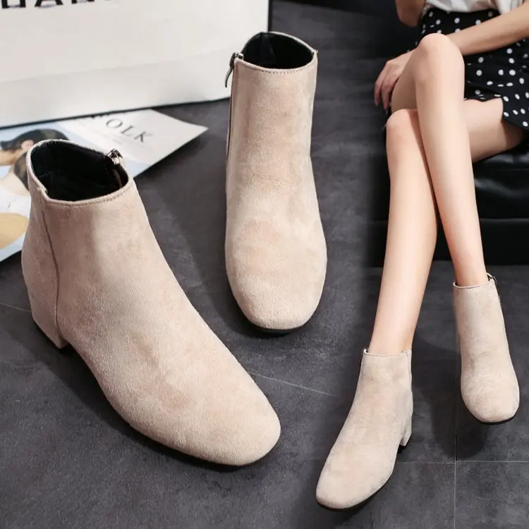 Fashion Ankle Flock Women Basic Boots Square Toe Sewing Solid Vintage Boots Med Square Heel Zip Casual Big Size Shoes
Fashion Ankle Flock Women Basic Boots Square Toe Sewing Solid Vintage Boots Med Square Heel Zip Casual Big Size Shoes