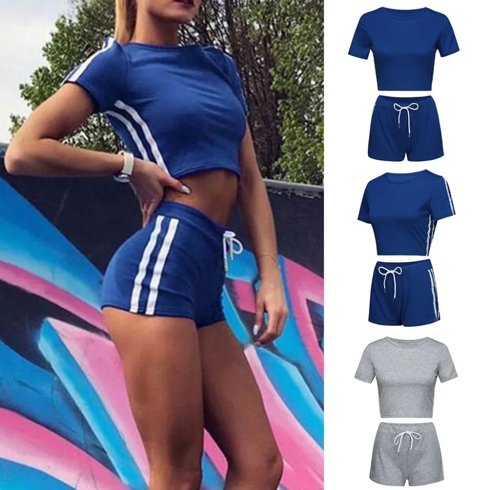 Summer Women Sport Matching Sets Short Sleeve Stripe Tops Blouse+Shorts Pants Set Sexy Club Outfits Suit New Arrival 2019 X1
Summer Women Sport Matching Sets Short Sleeve Stripe Tops Blouse+Shorts Pants Set Sexy Club Outfits Suit New Arrival 2019 X1