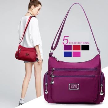 Fashion Multi-Functional Pockets Women's Shoulder Bag High Quality Durable Waterproof Light Nylon Fabric Messenger Bag Female
Fashion Multi-Functional Pockets Women's Shoulder Bag High Quality Durable Waterproof Light Nylon Fabric Messenger Bag Female
