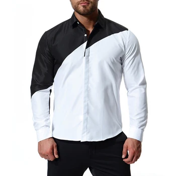 2018 Newest Fashion Black White Patchwork Long Sleeve Shirts Men Autumn Casual Shirts Every Occasion Cotton Shirts Male US Size
2018 Newest Fashion Black White Patchwork Long Sleeve Shirts Men Autumn Casual Shirts Every Occasion Cotton Shirts Male US Size