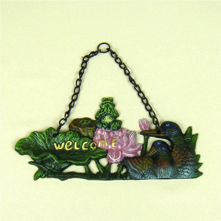 Pastoral Metal Yoga Frog Welcome Panel Door Hanging Cast Iron Mandarin Ducks Reception Plate Lotus Decoration Craftwork Ornament
Pastoral Metal Yoga Frog Welcome Panel Door Hanging Cast Iron Mandarin Ducks Reception Plate Lotus Decoration Craftwork Ornament