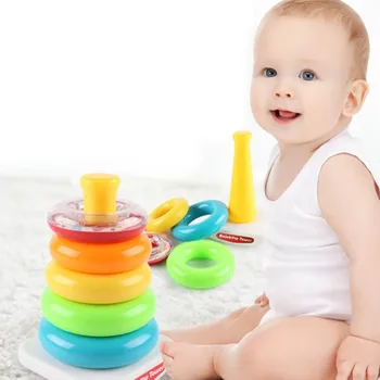 High Quality Cute Kids Baby Toys Stacking Ring Rainbow Tower Pattern Intelligent Development Kid's Educational Funny Toys
High Quality Cute Kids Baby Toys Stacking Ring Rainbow Tower Pattern Intelligent Development Kid's Educational Funny Toys