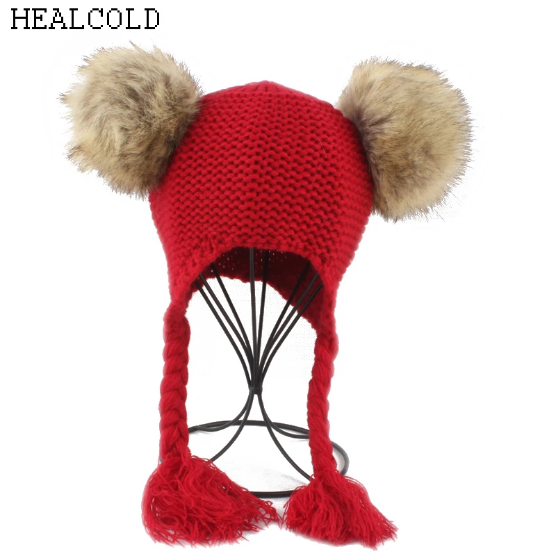 Kids Fur Pom pom Beanie Hats For Girls Boys Wool Knitted Beanies Cap Double Fur Pompoms skullies Beanies
Kids Fur Pom pom Beanie Hats For Girls Boys Wool Knitted Beanies Cap Double Fur Pompoms skullies Beanies