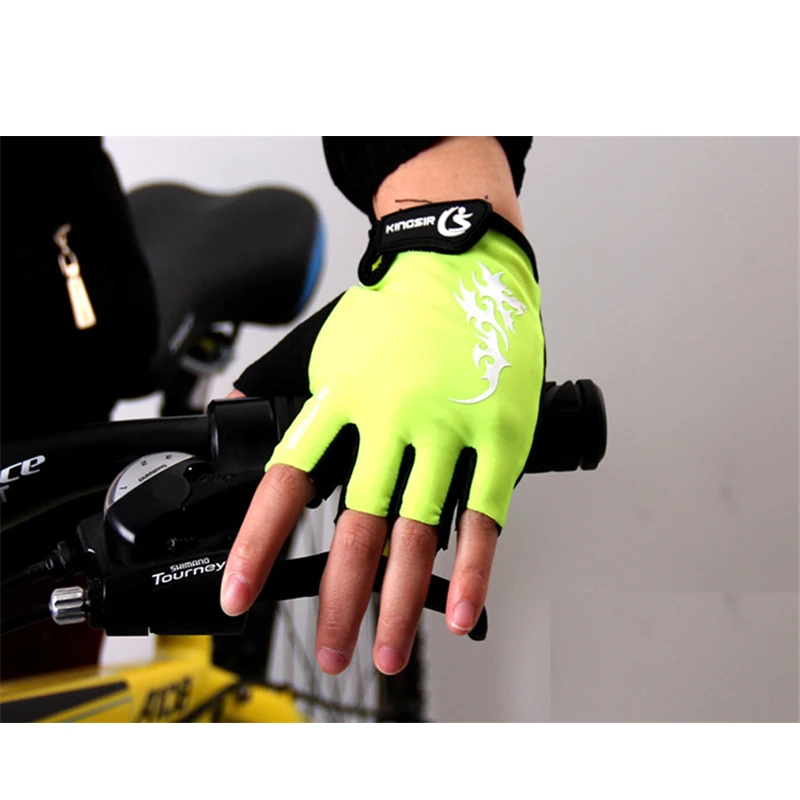 KINGSIR велосипедные перчатки полупальцевые для мотогонок фитнеса кросс тяжелой